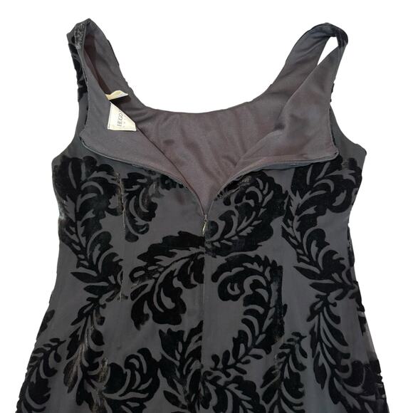Vintage Hugo Buscati Collection Sleeveless Mini Dress Velvet Burnout Black 2P - Picture 5 of 9